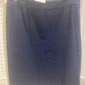 Talbots Deep Blue Textured Pencil Skirt